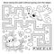 Handwriting practice sheet. Simple educational game or maze. Coloring Page Outline Of cartoon bird with little chick and egg in