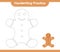 Handwriting practice. Tracing lines of Gingerbread Man. Educational children game