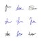 Handwriting signature set