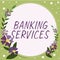 Handwriting text Banking Services. Internet Concept tools for managing personal finances and building assets