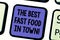 Handwriting text The Best Fast Food In Town. Concept meaning Tasty good junk dishes burgers and fries Keyboard key