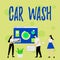 Handwriting text Car Wash. Word Written on a building containing equipment for washing cars or other vehicles Employee