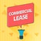 Handwriting text Commercial Lease. Concept meaning refers to buildings or land intended to generate a profit