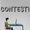 Handwriting text Contest. Concept meaning Game Tournament Competition Event Trial Conquest Battle Struggle Businessman