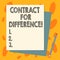 Handwriting text Contract For Difference. Concept meaning contract between an investor and an investment bank Stack of