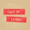 Handwriting text Cost Of Living. Concept meaning The level of prices relating to a range of everyday items