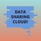 Handwriting text Data Sharing Cloud. Concept meaning using internet technologies to share files between users Blank