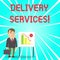 Handwriting text Delivery Services. Concept meaning the transport of items between two or more parties Businessman Clerk