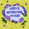 Handwriting text Digital Marketing Hacks. Concept meaning Using skills or system hacking to generate leads Floral Wreath