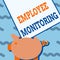 Handwriting text Employee Monitoring. Business idea collecting information about employees at workplace Piggy Bank