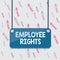 Handwriting text Employee Rights. Concept meaning All employees have basic rights in their own workplace Board color background