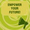 Handwriting text Empower Your Future. Concept meaning career development and employability curriculum guide Megaphone