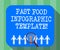 Handwriting text Fast Food Infographic Template. Concept meaning Design diagrams for give information Magnifying Glass