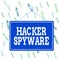 Handwriting text Hacker Spyware. Concept meaning infiltration software that secretly monitor unsuspecting user Colored memo