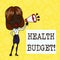 Handwriting text Health Budget. Concept meaning amount of money to support your health and wellbeing needs Young Woman