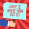 Handwriting text Home Is Where Your Cat Is. Concept meaning Kitten lovers feline protection cute animals Hu analysis