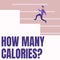 Handwriting text How Many Calories Question. Business approach asking how much energy our body could get from it