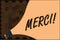 Handwriting text Merci. Concept meaning defined as thank you in French language Being grateful to someone