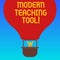 Handwriting text Modern Teaching Tool. Concept meaning Using technology as a tool for learning and developing Hu