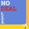 Handwriting text No Deal. Concept meaning a negative result on agreement or an arrangement like in business One man
