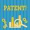 Handwriting text Patent. Concept meaning License that gives rights for using selling making a product.