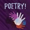 Handwriting text Poetry. Concept meaning Literary work Expression of feelings ideas with rhythm Poems writing Color Hand
