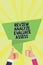 Handwriting text Review Analyze Evaluate Assess. Concept meaning Evaluation of performance feedback process Man woman hands thumbs