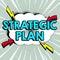 Handwriting text Strategic Plan. Word Written on A process of defining strategy and making decisions