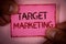 Handwriting text Target Marketing. Concept meaning Market Segmentation Audience Targeting Customer Selection Words written pink pa