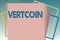 Handwriting text Vertcoin. Concept meaning Cryptocurrency Blockchain Digital currency Tradeable token