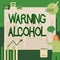 Handwriting text Warning Alcohol. Business approach Warning Alcohol Businesswoman Casual Standing Presenting Charts And