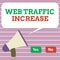 Handwriting text Web Traffic Increase. Concept meaning Expand Visitors to a Websitea number of Visits