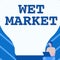 Handwriting text Wet Market. Business concept market selling fresh meat fish produce and other perishable goods