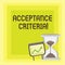 Handwriting text writing Acceptance Criteria. Concept meaning conditions that product satisfy to accepted by user