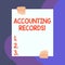 Handwriting text writing Accounting Records. Concept meaning Manual or computerized records of assets and liabilities