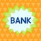 Handwriting text writing Bank. Concept meaning An organization where showing and businesses can invest borrow money Asymmetrical