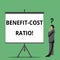 Handwriting text writing Benefit Cost Ratio. Concept meaning Relationship between the costs and benefits of project.