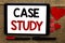 Handwriting text writing Case Study. Concept meaning Research Information Analysis Observe Learn Discuss Criteria written on Table