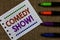 Handwriting text writing Comedy Show. Concept meaning Funny program Humorous Amusing medium of Entertainment Notebook Paper Import