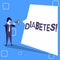 Handwriting text writing Diabetes. Concept meaning Chronic disease associated to high levels of sugar glucose in blood