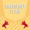 Handwriting text writing Emergency Plan. Concept meaning actions developed to mitigate damage of potential events Blank