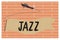 Handwriting text writing Jazz. Concept meaning Forceful rhythm Using brass and woodwind instruments to play the music