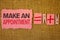 Handwriting text writing Make An Appointment. Concept meaning Schedule Arrangement Deadline Session Engagement Jute sacks plus two
