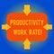 Handwriting text writing Productivity Work Rate. Concept meaning assessment of the efficiency of a group or workers
