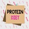 Handwriting text writing Protein Diet. Concept meaning low in fat or carbohydrate consumption weight loss plan Reminder color