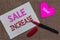 Handwriting text writing Sale Increase. Concept meaning Average Sales Volume has Grown Boost Income from Leads Piece notebook pape