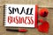 Handwriting text writing Small Business. Concept meaning Little Shop Starting Industry Entrepreneur Studio Store written on Notebo