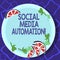 Handwriting text writing Social Media Automation. Concept meaning Automation of posting content to social media Cutouts