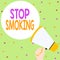 Handwriting text writing Stop Smoking. Concept meaning Discontinuing or stopping the use of tobacco addiction Hand