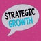 Handwriting text writing Strategic Growth. Concept meaning create plan or schedule to increase stocks or improvement Speech Bubble